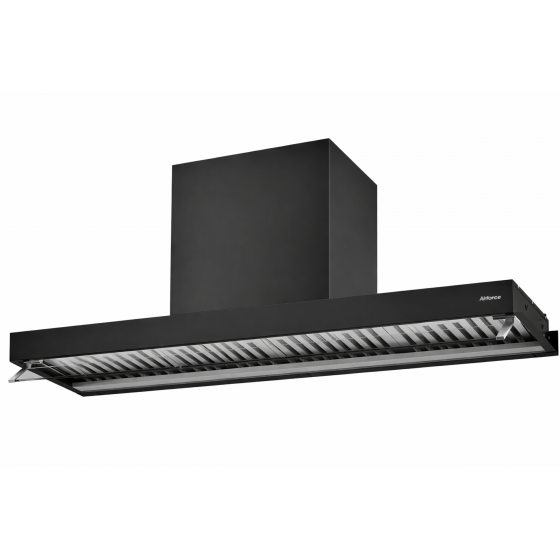 AIRFORCE F300 NoDrop BL/A/120 120cm Μαύρο Απορροφητήρας Εντοιχιζόμενος Τζάκι